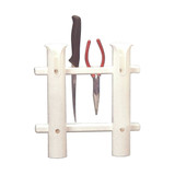 TACO Marine 2-Rod Deluxe Poly Rod Rack, White Rack, UV-Stabilized Polyethylene, Knife and Plier Slots - Apollo Lighting