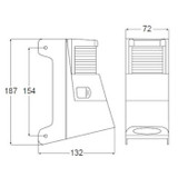 Hella Marine 8505 Masthead/Deck Floodlight Combination Light, For Vessels Up to 12m, 2 NM, Mast Mount, 12V, 20W + 10W Halogen, IPX4, Black Housing