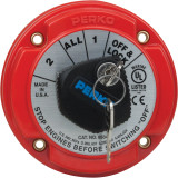 Perko Medium Duty Battery Selector Switch, 6-32V, 250A Continuous, Alternator Field Disconnect, Key Lock - Apollo Lighting