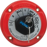 Perko Medium Duty Battery Selector Switch, 6-32V, 250A Continuous, Alternator Field Disconnect, Key Lock
