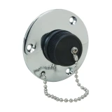 Perko Water Outlet Fitting with Cap, For On-Board Washdown Systems, 1/2 in NPT, Chrome-Plated Bronze