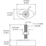 Furuno - 556TID-HDD SS260 Stainless Steel Thru-Hull Transducer with Temp and Fairing Block - 10 Pin
