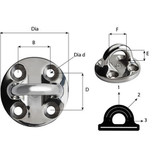 Wichard Marine - Round Pad Eye - 57mm Diameter (2-1/4"), Fixed