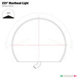 Lopolight 225 Deg Masthead Light, 2nm, White Light, Vertical Mount, Silver Housing, 10-32VDC, IP68 - Apollo Lighting