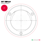 Lopolight Ice-Class 3NM 360° Red Navigation Light, IP68, 20-32VDC, De-Icing, Black Hard Coat Anodized - Apollo Lighting