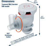 Attwood Marine Tsunami Mk2 T500 Livewell Aerator Pump, 12V, 500 GPH - Apollo Lighting