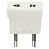 Vimar S10 Plug Adaptor, Italian Plug to USA+EU Outlet, 250V, 10A, 1500W
