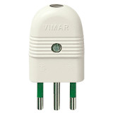 Vimar Mille 2P+E 10A Axial Plug, Italian Standard S11, 250V, IP20 - Apollo Lighting