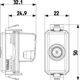 Vimar 8000 Series TV-RD-SAT Coaxial Socket Outlet, 5-2400 MHz, IEC 60169-2 Male Connector