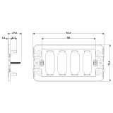 Vimar 8000 Series 4-Module Mounting Frame, for Rectangular Flush Boxes, with Screws, Thermoplastic, Horizontal/Vertical Mounting, Black - Apollo Lighting