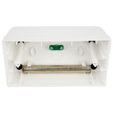 Vimar Plana 4-Module Table Mounting Box, Matt White Finish, Halogen-Free Plastic, IP20, Cable Entry, 142.5 x 80 x 67.6 mm - Apollo Lighting