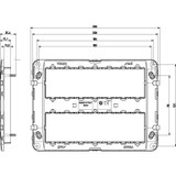 Vimar ARKÉ 14 (7+7)-Module Mounting Frame, For V71320/V71620/V71720 Flush and 09920 Surface Boxes, With Screws, Thermoplastic