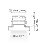 BCM - Florida 1L 40 Courtesy Lights - Polished Stainless Steel, 1.5W, Blue LED, Screw Mount, 1.5W, 8-32V, IP66