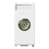 Vimar Plana Coaxial F-Type Female Socket Connector, End Socket, 2400 MHz, Snap Mounting, Remote Power Supply Compatible