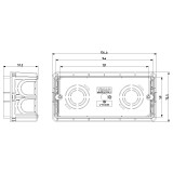 Vimar 5-Module Flush Mounting Box, For Masonry Walls, 20/25 mm Tube, 16 Inlets, Halogen-Free Plastic