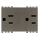 Vimar ARKÉ Double 2P+E USA Socket Outlet, 15A, 127V, IP20, Flush-Mounted, 3 Modules