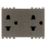 Vimar ARKÉ Double 2P+E USA+EU Socket Outlet, 16A, 250V, 3-Module, Flush Mount, IP20