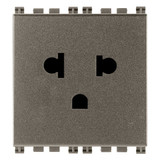 Vimar ARKÉ 2P+E USA+EU SICURY Socket Outlet, 2 Modules, 16A 250V, Flush-Mounted, Screw Terminal, IP20