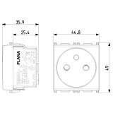 Vimar - Plana Series - 2P+E French SICURY Outlet - 16A, 250V - Apollo Lighting