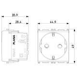 Vimar Plana 2P+E German SICURY Socket Outlet, 16A, 250V, IP20