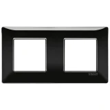 Vimar Plana 4-Module Cover Plate, 2+2 71mm Centers, Clamp Mounting