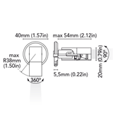 BCM - SIRIO Adjustable Reading Lamp - 1W, 3000K, 16-32VDC, Satin, Surface Mount