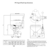 Raritan - PH SuperFlush Manual Toilet - Marine Size Bowl