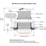 Simrad B60 Bronze Thru-Hull Depth/Temp Transducer, 50/200kHz, 600W, 9-Pin, 10m Cable - Apollo Lighting