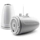 JL Audio M6-770ETXv3 7.7in Enclosed Tower Marine Coaxial Speakers, 100W RMS, 4 Ohm, Pair, Gloss White Enclosure, Gloss White Classic Grille, Black Tweeter Mesh, Mounting Clamps Sold Separately