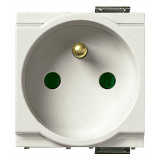 Vimar Idea SICURY French Standard Socket Outlet, 2P+E, 16A 250V, IP20, 2-Module, Flush Mount, Screw Terminal, Enhanced Contact Protection