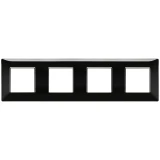 Vimar Plana 8-Module (2+2+2+2) Cover Plate, 71mm Center Distance, 293 x 80mm, Halogen-Free Technopolymer, Clamp Mounting, IP00