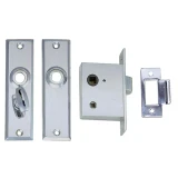 Perko Mortise Latch Set, For 1 to 1-3/8 in Doors, Turn Button Lock, Chrome Plated Zinc Alloy