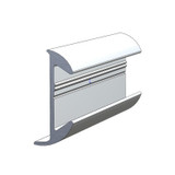 TACO Marine Aluminum Rub Rail, 1-1/2 in x 5/8 in, 12 ft, Clear Anodized