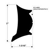TACO Marine Rigid Vinyl Rub Rail, Black, 2 in x 1-3/16 in, 20 ft