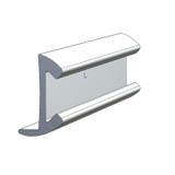 TACO Marine Aluminum Rub Rail, 1-1/8 in x 5/8 in, Brite, 12 ft