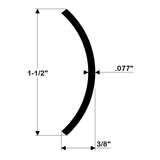 TACO Marine S11-4690 Stainless Steel Hollow Back Rub Rail, 1-1/2 in, 12 ft, Type-304, Polished