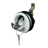 Perko 1091 Surface Mount Lock and Latch, For Smooth and Carpeted Surfaces, 2-1/2 in Hole, 1/8-3/4 in Surface, Chrome T-Handle, 2 Keys