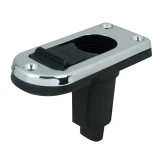 Perko 1047 Plug-In Pole Light Base, For 3/4 in Poles, 0 Degree Rake, Polished Stainless Steel