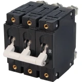 Blue Sea Systems C-Series Toggle Circuit Breaker, Triple Pole, 120/240V AC, 80V DC, White Actuator