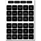 Blue Sea Systems Waterproof DC Label Kit, For WeatherDeck Waterproof Panels, Black Square Labels - Apollo Lighting