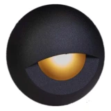 Plash Gravity LED Deck Light, Warm White Light, Black Housing, IP67, 1.2W - Apollo Lighting