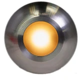 Plash Gravity Surface Mounted LED Deck Light, Stainless Steel Faceplate, Warm White Light, 3000K, 105 Lumens, IP67, 120 Degree Beam