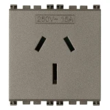 Vimar ARKÉ Series Australian SICURY Socket Outlet, 2P+E, 15A 250V, 2 Modules - Apollo Lighting