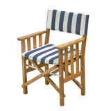 Whitecap Director's Chair II w/Navy & White Cushion - Teak 61050