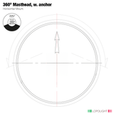 Lopolight Series 300-136 Masthead & Navigation Combo Light, For Vessels over 50m, 6 NM 225 deg Masthead, 3 NM 360 deg White Light, 20-32VDC, IP68, Horizontal Mount, Plug Connector, Silver Anodized Aluminum - Apollo Lighting
