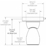 Lumitec GAI2 Positionable LED Light, Heavy-Duty Base, Built-In Switch, Warm White 3000K, 226 lm, Dimmable, 10-30V, Brushed Aluminum