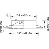 Imtra - Avalon 155 PowerLED Downlight - Stainless Steel, Frosted Lens, 12V, IP65, 20W (ILSH10401)