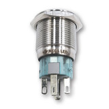 Mega LED - 19MM Push Button - IP67, 5A, Stainless Steel