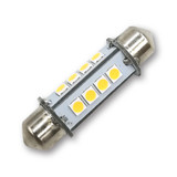 Mega LED - LED Replacement Bulb - Festoon Type, 1.0 Watt, 84 Lumens, 10-30V DC, Warm White, L42mm x Ø10mm (30024-WW)