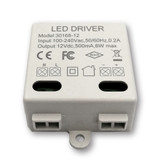 Mega LED - Driver Power Supply - 100-240V AC, 12V DC, 0.5A, 6W (30168-12)